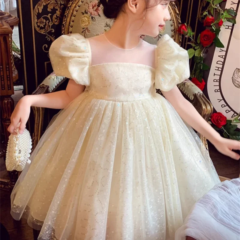 Girl Dress Kids Party Birthday Evening Gown Cotton 2024 Popular Spring Autumn High Quality Flower Girl Dress Children Clothing