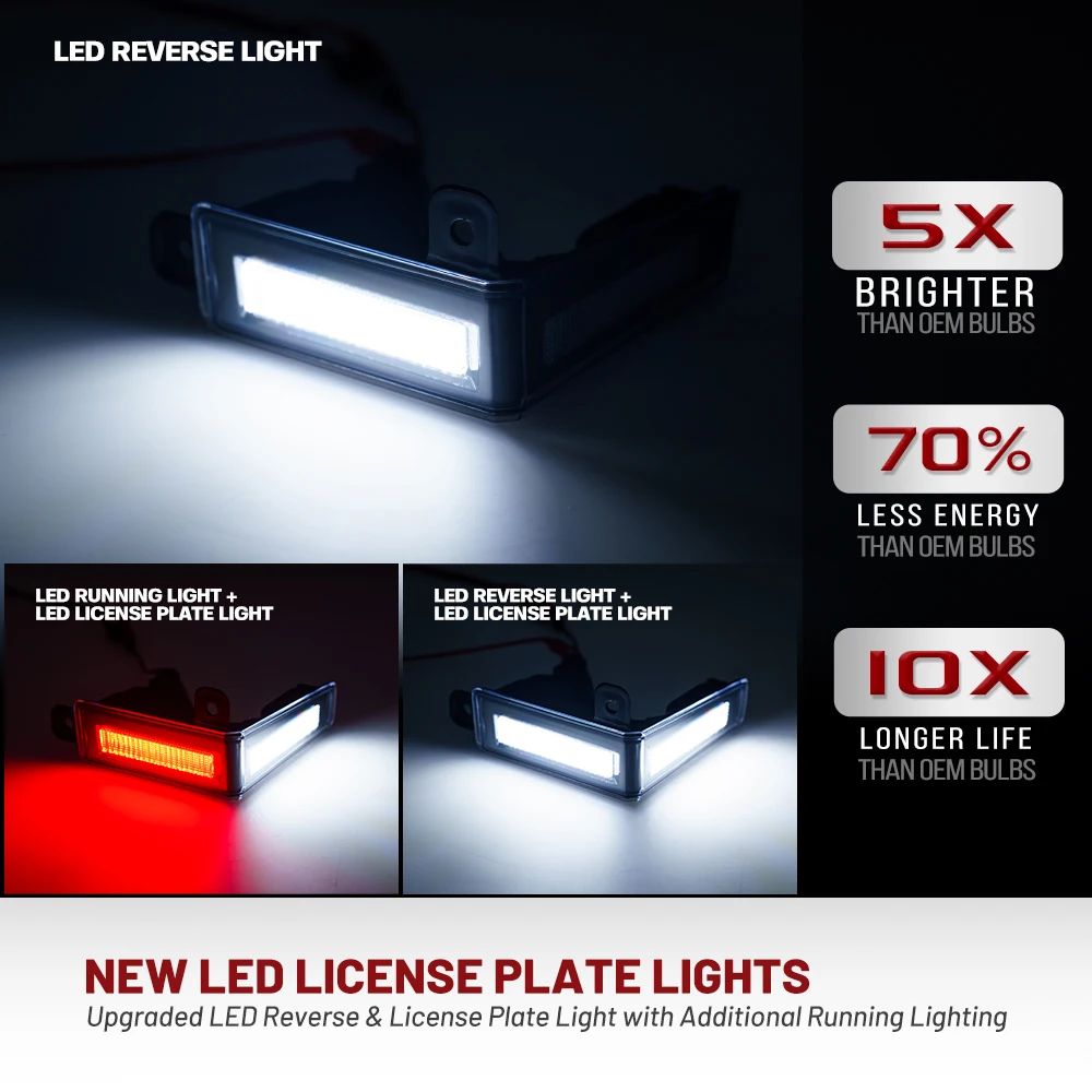 2PCS For 2022 2023 2024 2025+ Toyota Tundra XK70 upgrade rear tail Light License Number Plate Light reverse light