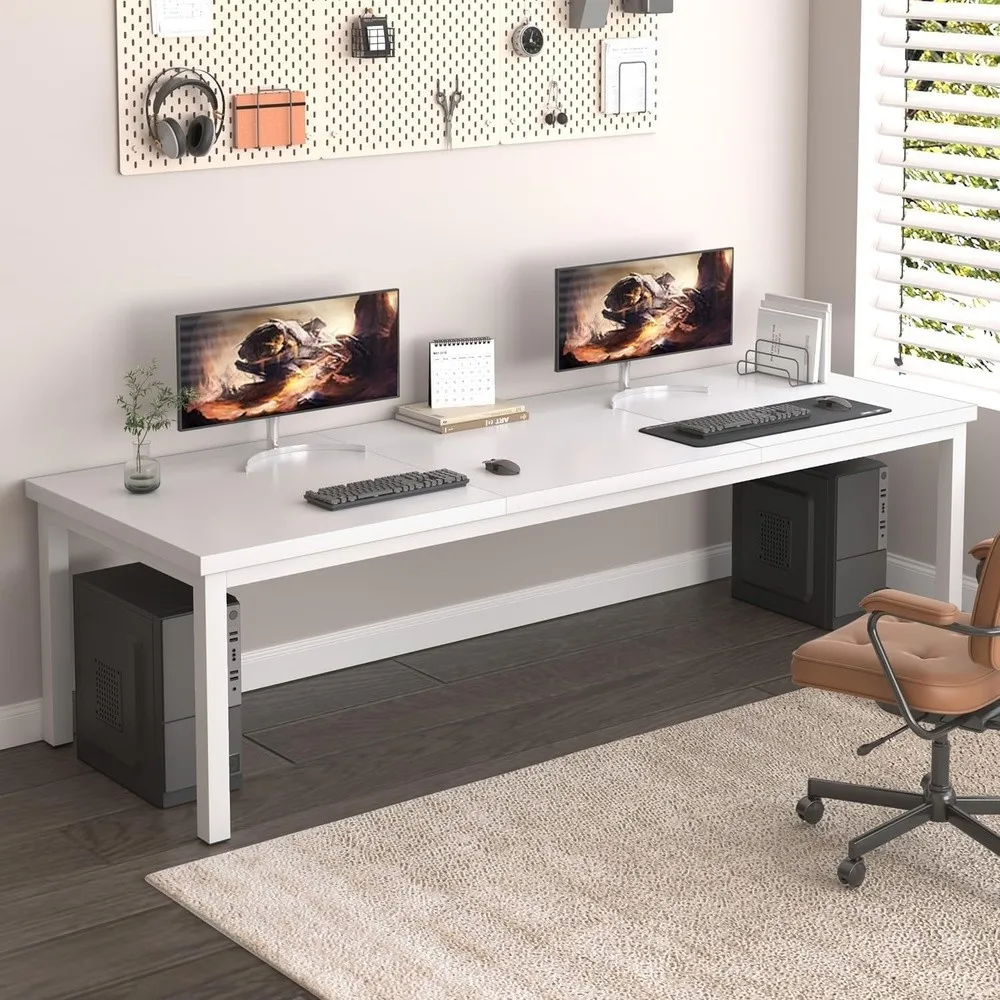 78.7 Inch Large Computer Desk Modern Table with Thick Tabletop Spacious Gaming Desk for 2 People Study Writing