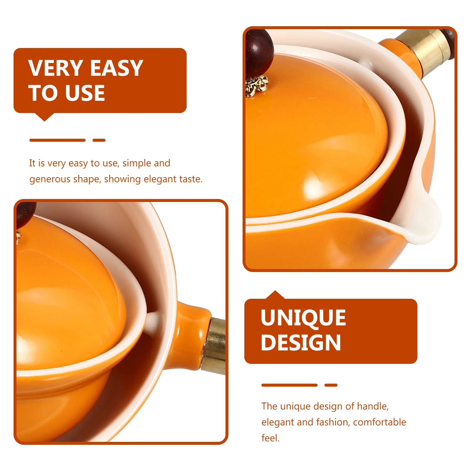 

1Pcs Chinese Style Ceramic Teapot Household Water Kettle with Fine Filter Fast Boiling Retro Design for Tea Coffee Making