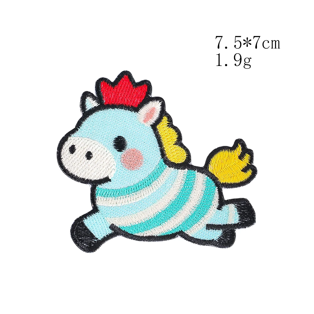 Cartoon-Einhorn-Pferd-Stickerei-Aufnäher-Set, 6 Stile, zum Aufbügeln, DIY-Aufnäher für Kleidung, Rucksack, Hut, Dekoration, Geschenk – Detail 9