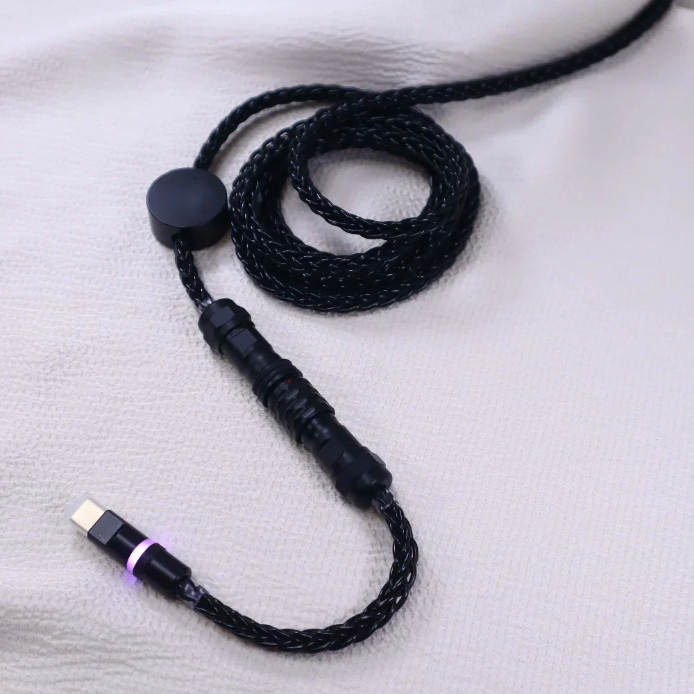 Imagem -03 - Metal Usb Tipo-c 7n Cabo de Carregamento de Dados de Cobre de Cristal Único para Teclado Mecânico Cabo de Tomada de Aviação Fios Fio Mais Grosso