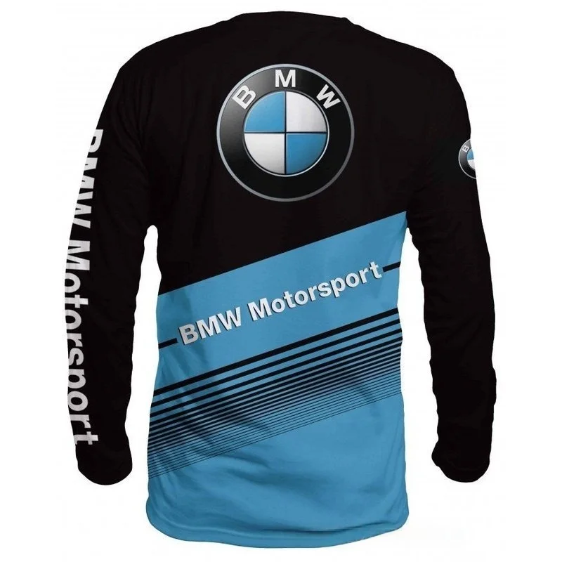 BMW تي شيرت الصيف BMW ثلاثية الأبعاد طباعة جيرسي الرجال طويلة الأكمام تي شيرت امتصاص العرق تنفس التجفيف السريع موتو تي شيرت 2025