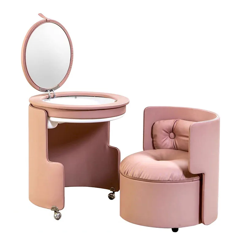 

Italian removable dresser light luxury high-end home designer integrated small storage with mirror makeup table and chairs