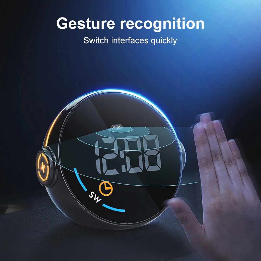 Universal Car GPS HUD Head Up Display Gauge Digital Speedometer Gesture Recognition Clock Altitude Ambient Light Head Up Display