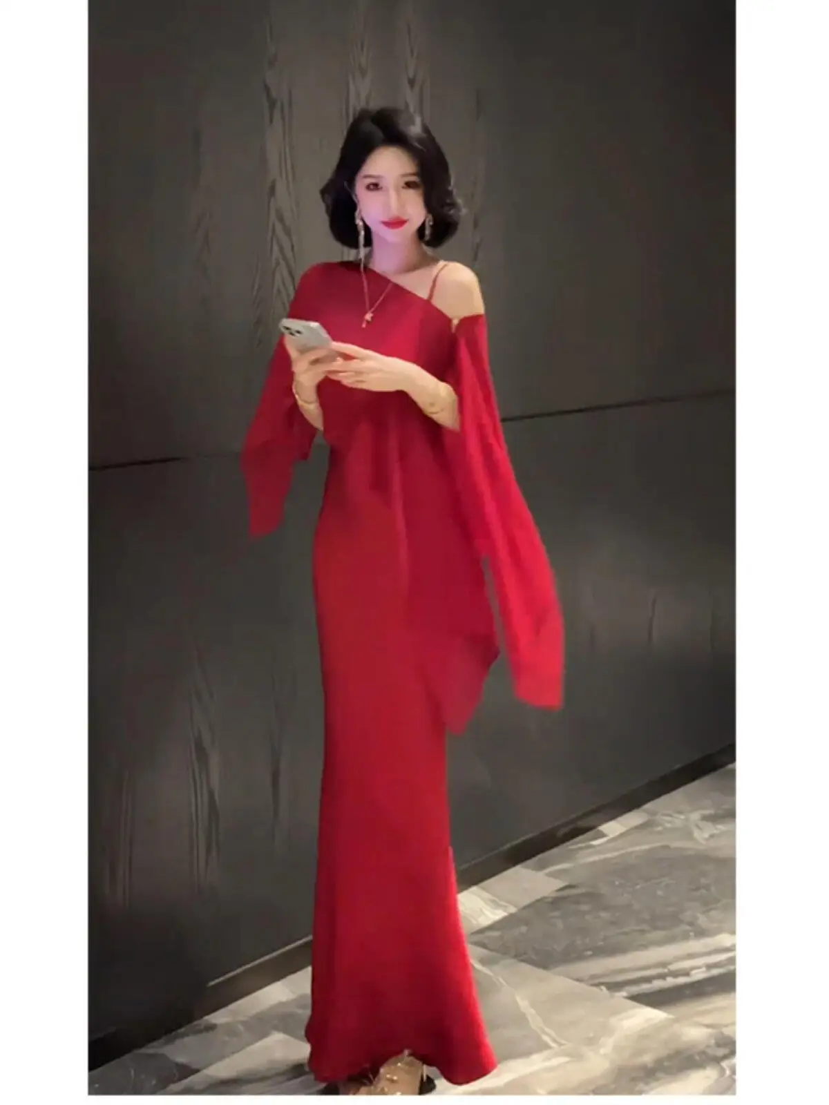 

Elegant Red Wrap Dress And Crop Top Set for Women Stylish Summer Outfit High Quality Fabric Versatile Size Fits All