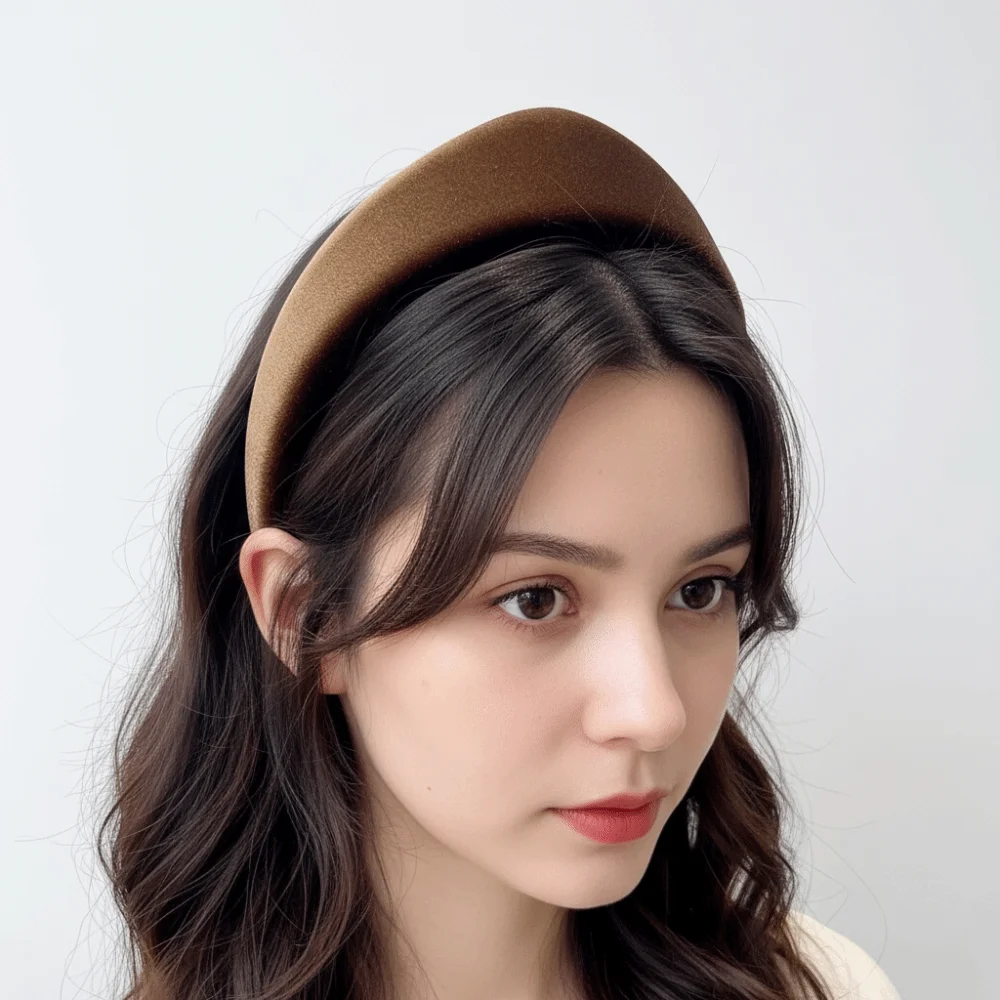 Elegant Velvet Triangle Headband Crown Classical Wide Edge Hair Hoop Individual European Style Retro Hair Accessories Banquet