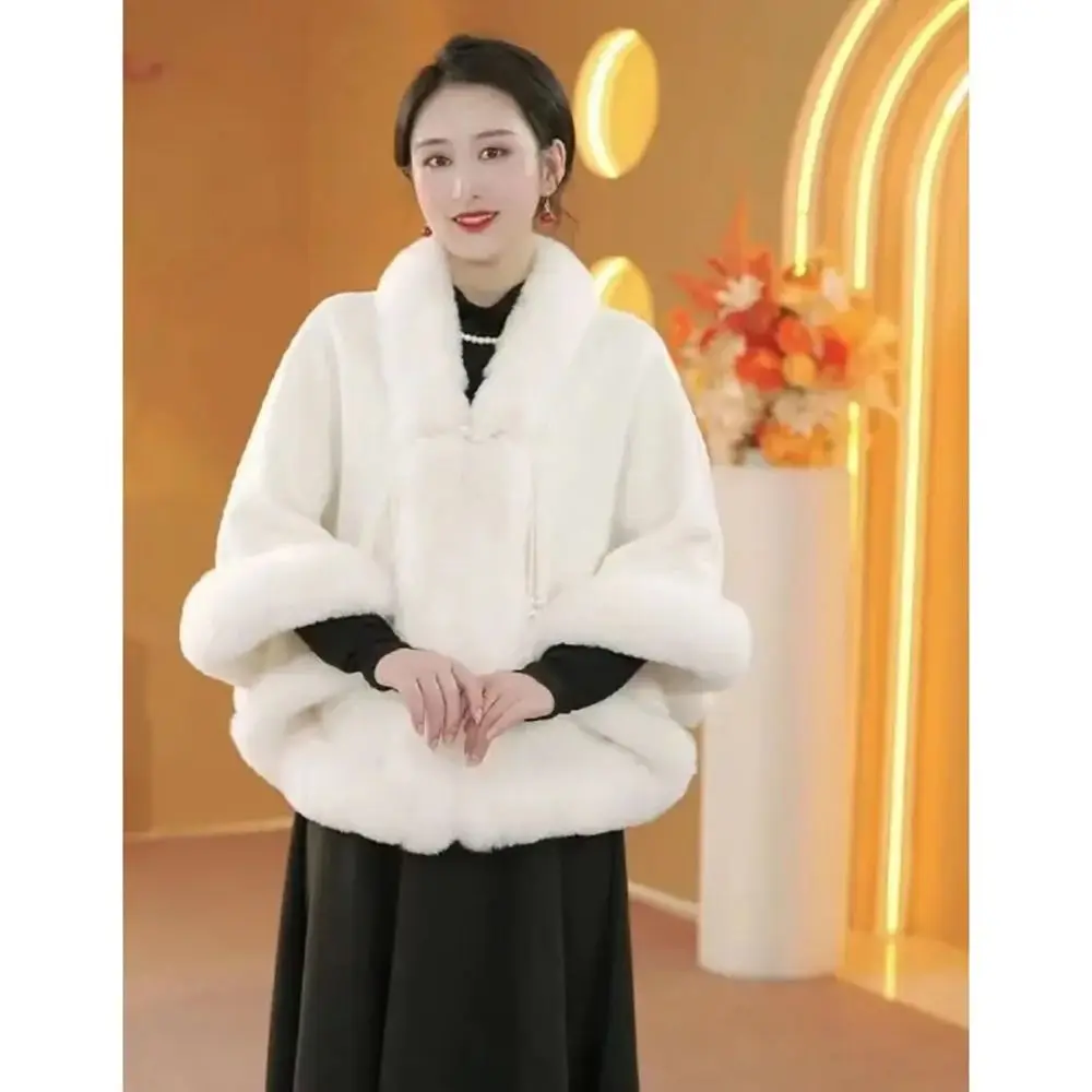 

1 шт., зимнее пальто с интенсивностью флиса, однотонное пальто с v-образным вырезом и меховым воротником, накидка, манлет, шаль «Последние денег»