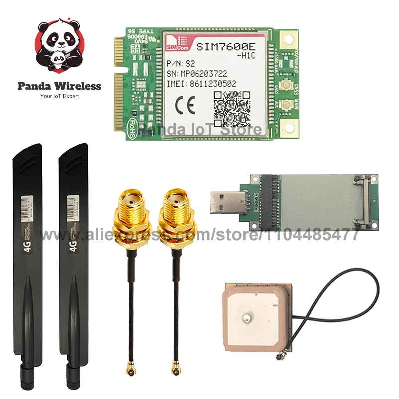 

SIMCOM SIM7600G-H SIM7600E-H SIM7600NA-H SIM7600E-H1C SIM7600JC-H SIM7600SA-H MINIPCIE LTE CAT4+GNSS+Voice 4G с комплектами антенн