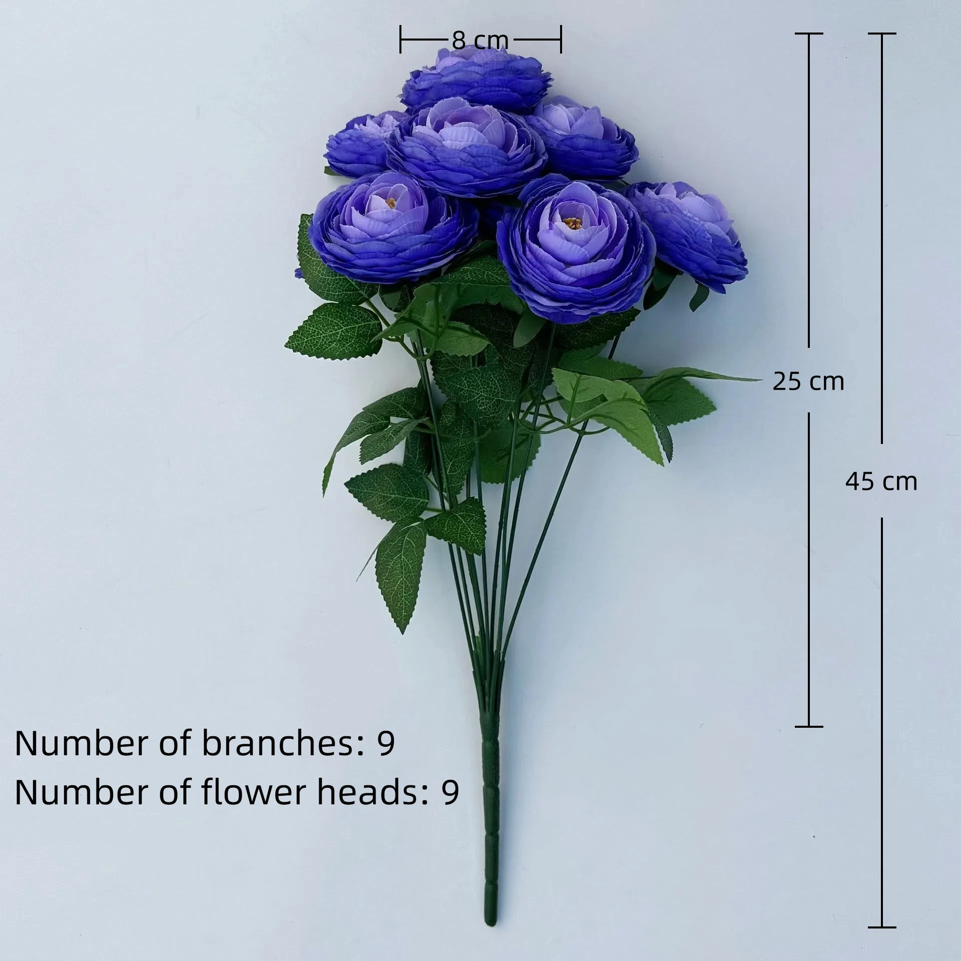 9-Köpfiger Strauß Künstliche Eustoma-Blumen, Exquisite Blumendekoration für Heimdekoration, Hochzeitsarrangements, Party-Hintergrund – Detail 3