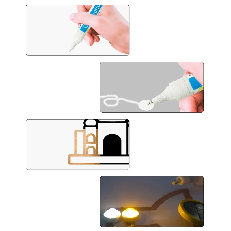 Silver Conductive Pen Bronze Conductive Paint Pen Circuit Designing Tool for Teacher Student Circuit Repair Accessories H8WD image 6