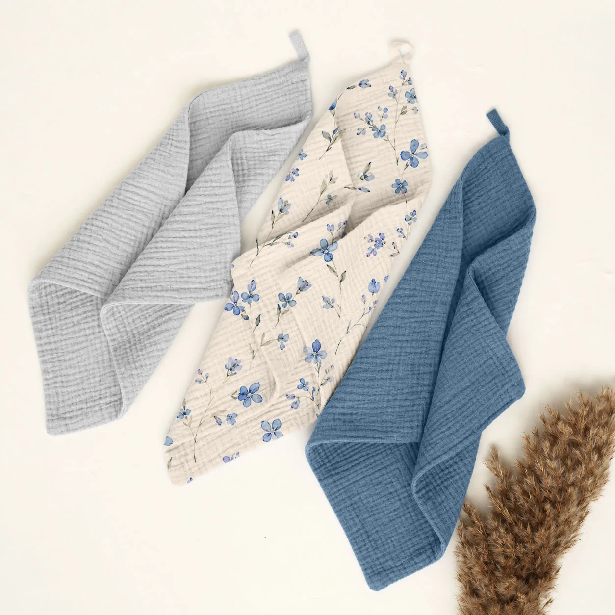 6PCS Soft Double-Layer Gauze Baby Bibs, Pure Gauze Towels, Baby Burp Cloths, Soft  Newborn Face Washcloths image 3