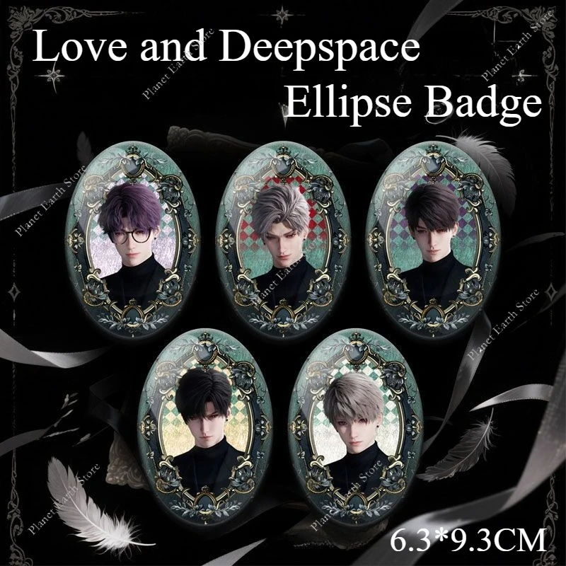 Game Love en Deepspace Sylus Caleb Rafayel Zayne Xavier Cosplay Anime Feather Ellipse & Square Badge Emblem Broche Fans Geschenken