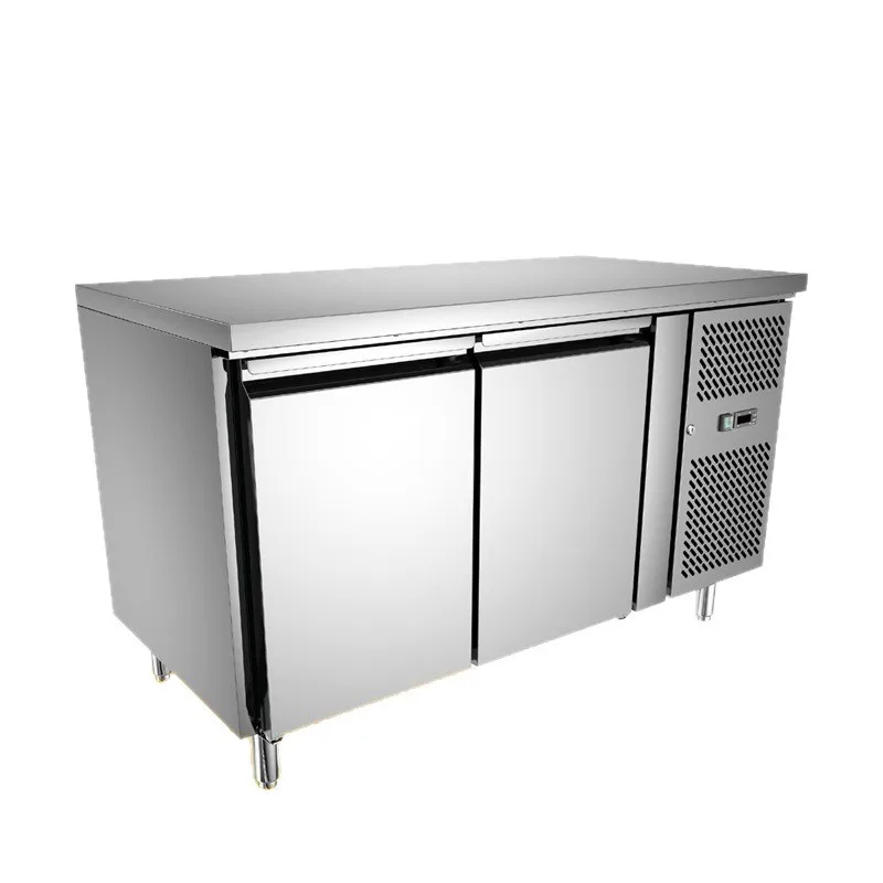 Commercial baking tray cabinet, air-cooled console, pizza tray cabinet, stainless steel four doors, dual temperature freezing