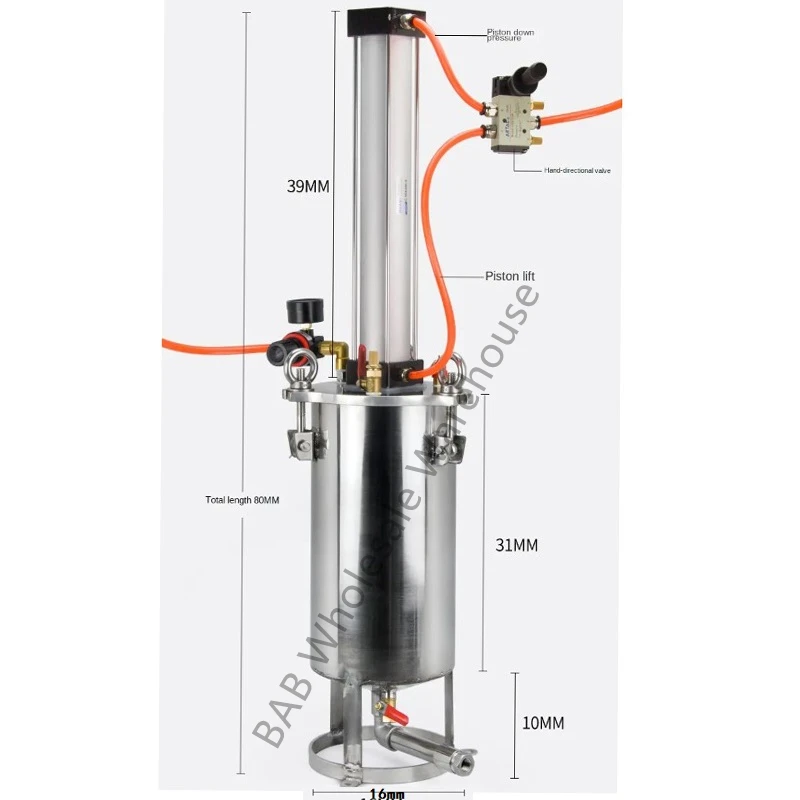 Imagem -03 - Pistão do Cilindro de Tanque de Pressão Pistão Dispensador para Cola de Alta Viscosidade Silicone pu Glue Dispensing Tank Aço Inoxidável