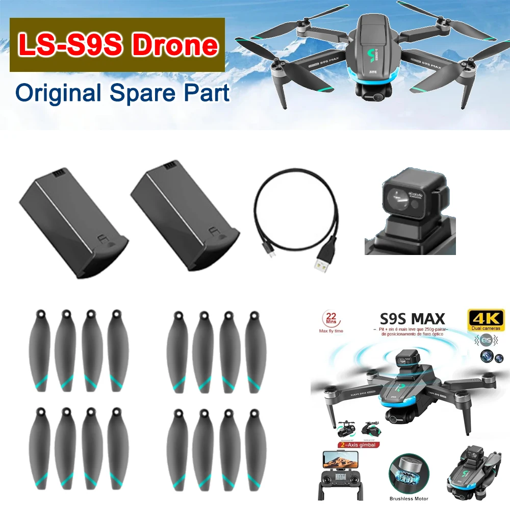 LS S9S MAX PRO Drone Original Spare Part Propeller Props Blade / Battery Charger / Laser Obstacle Avoidance Part Accessory