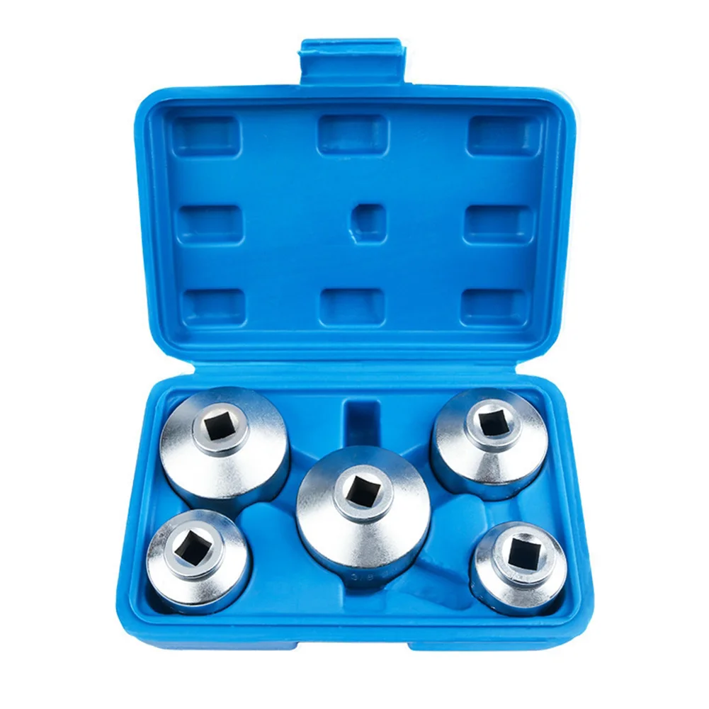 Automotive Oil Filter Wrench with Low Profile Socket Design to Fit Narrow Gaps Around Oil Filter Housing and Engine Components