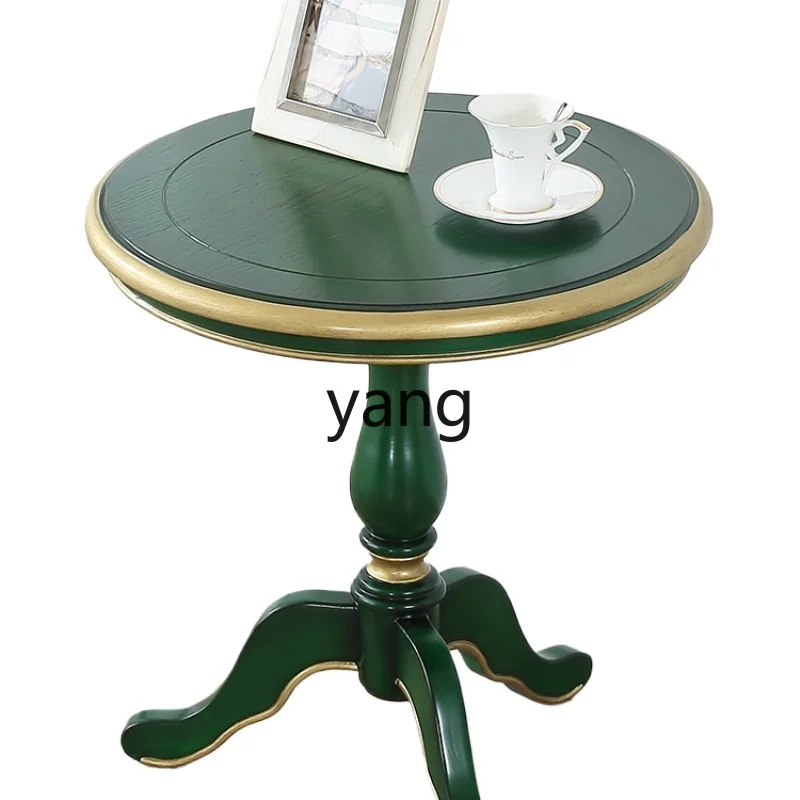 

LH sofa side table casual negotiation round table bedroom old green small coffee table