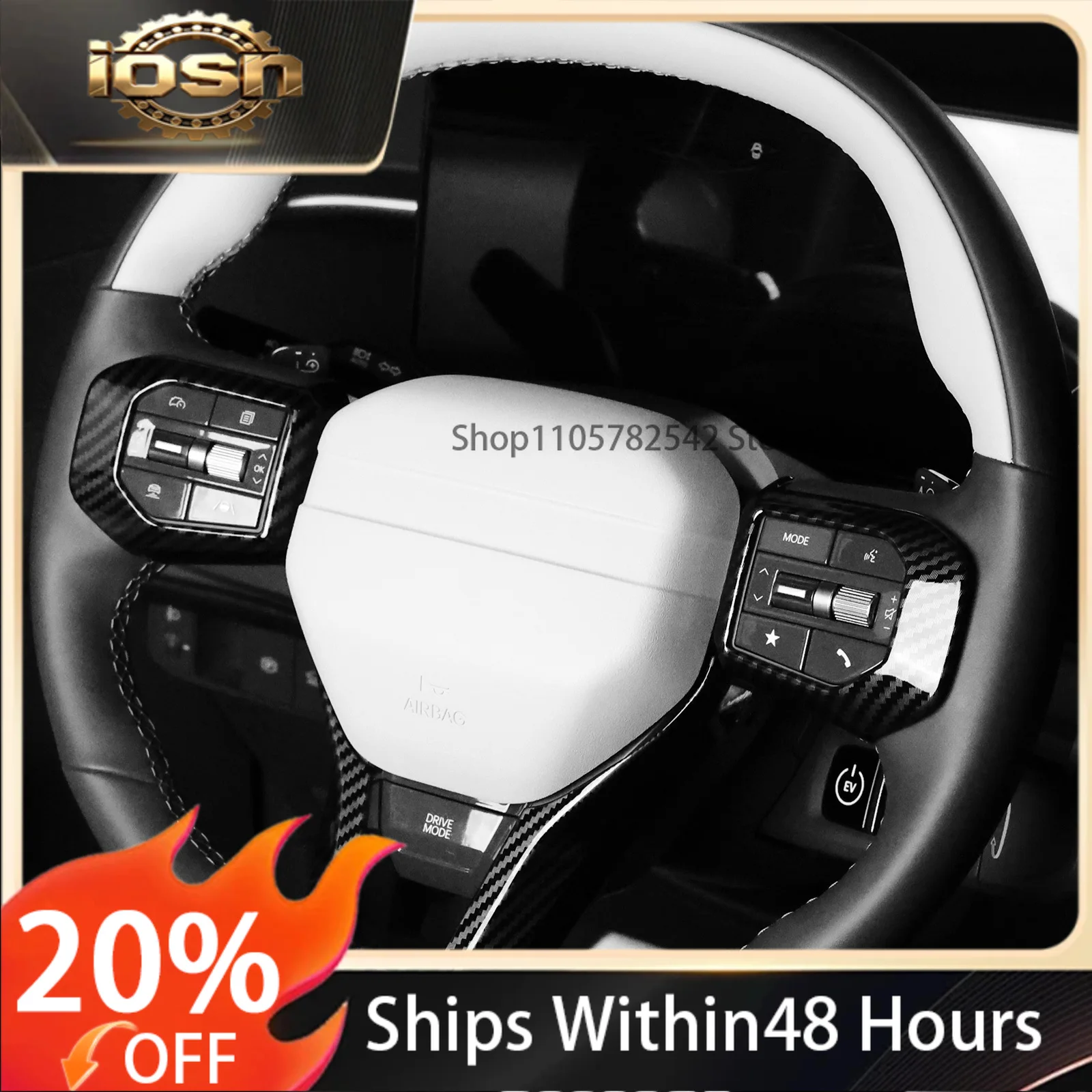 IOSN 3pcs Car Steering Wheel Switch Button Trim Panel Frame Chin Cover For Kia EV3 GT Line Interior Style Accessories LHD RHD