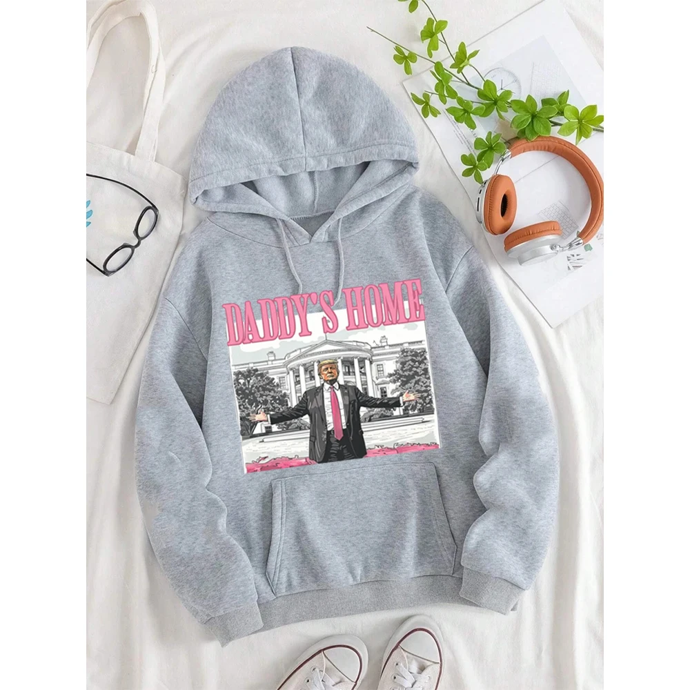 Trump Daddys Home White House 2024 Pullover Hoodie Print Original Design Gifts Hoodie Funny Hoodie Women Mens Sweatshirt