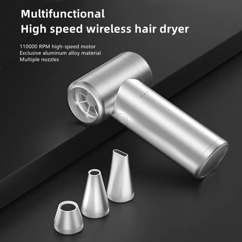 

New Wireless Hair Dryer Multifunctional Outdoor Barbecue Carbon Blowing Dust Removal Portable Charging High Speed Hair Dryer