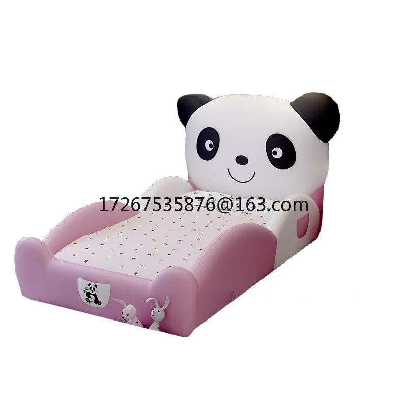 Cartoon eenpersoonsbed 1,35M dubbel leren bed met zachte tas