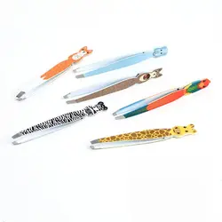 Cute Eyebrow Tweezers Cartoon Animals Animal Shapes Eye Brow Clips Stainless Steel Multi-purpose Eyelash Curler Women