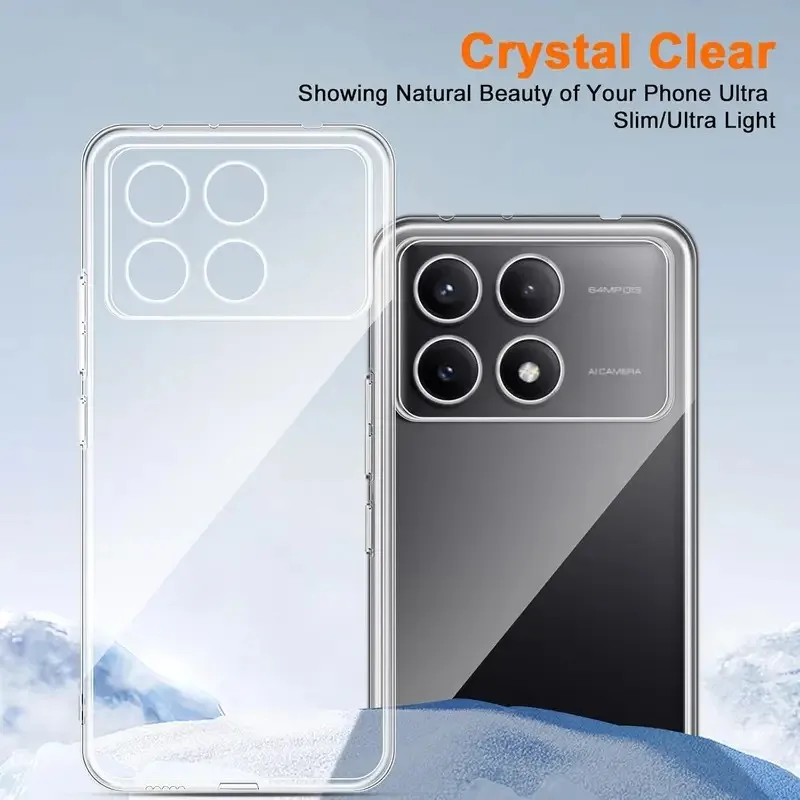 Poco X6 Pro Case Ultra Thin Soft Clear TPU Phone Case For Xiaomi Poco X6 X 6 Prо X6Pro Pocox6 Pro 5G Transparent Silicone Cover