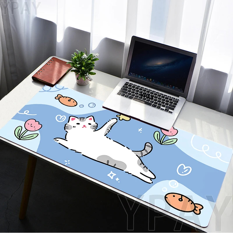 Imagem -02 - Mouse Pad Antiderrapante Grande para Gamer Mouse Pad Grande Tamanho 100x50cm Borracha para Laptop Mesa Kawaii com Bordas de Bloqueio