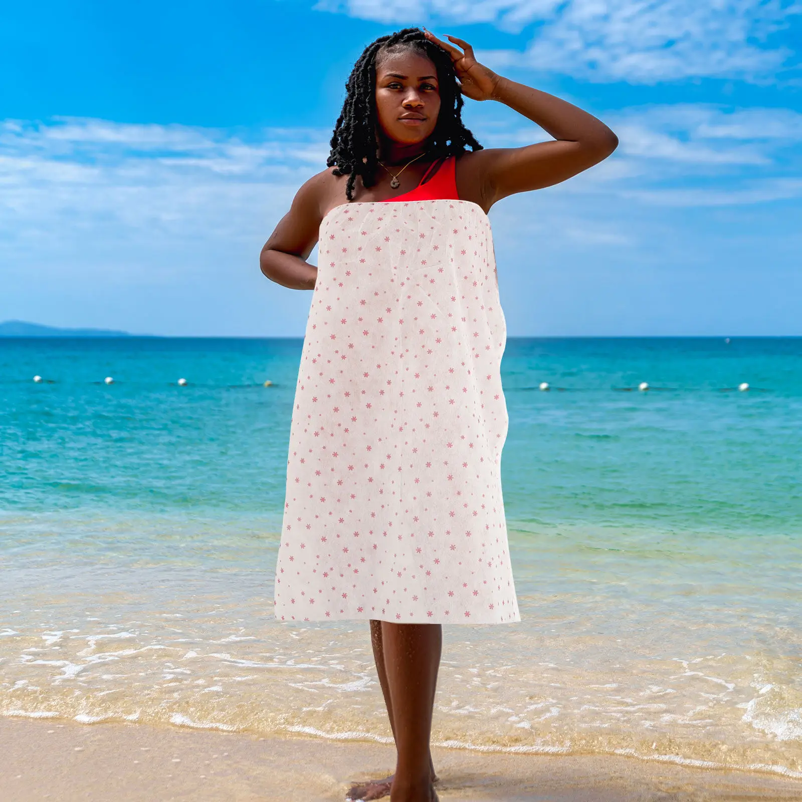 

10 шт. утолщенных одноразовых банных юбок из эластичного нетканого материала для салонов, спа, саун, отелей и путешествий