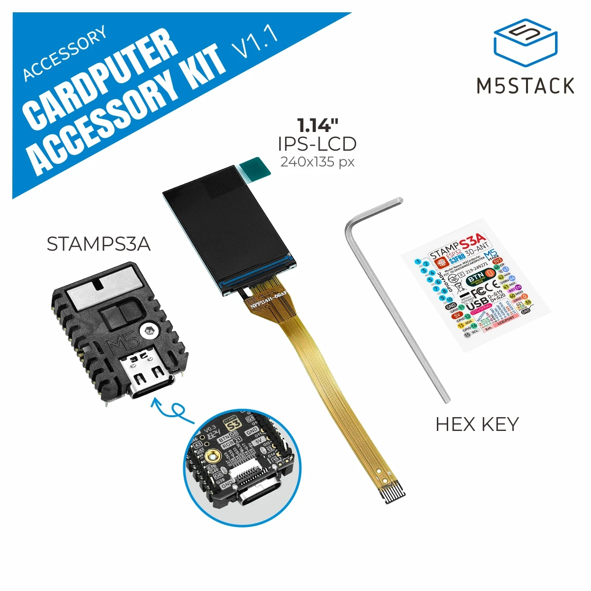 M5Stack Official Cardputer Accessory Kit y1.1 (M5stamps3A + Display)