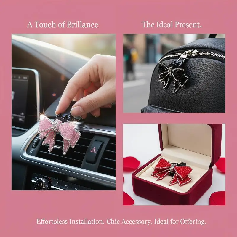 Car Perfume Clip Decorative Bow Air Outlet Freshener Air Conditioner Vent Ornament for Car Interior Smell