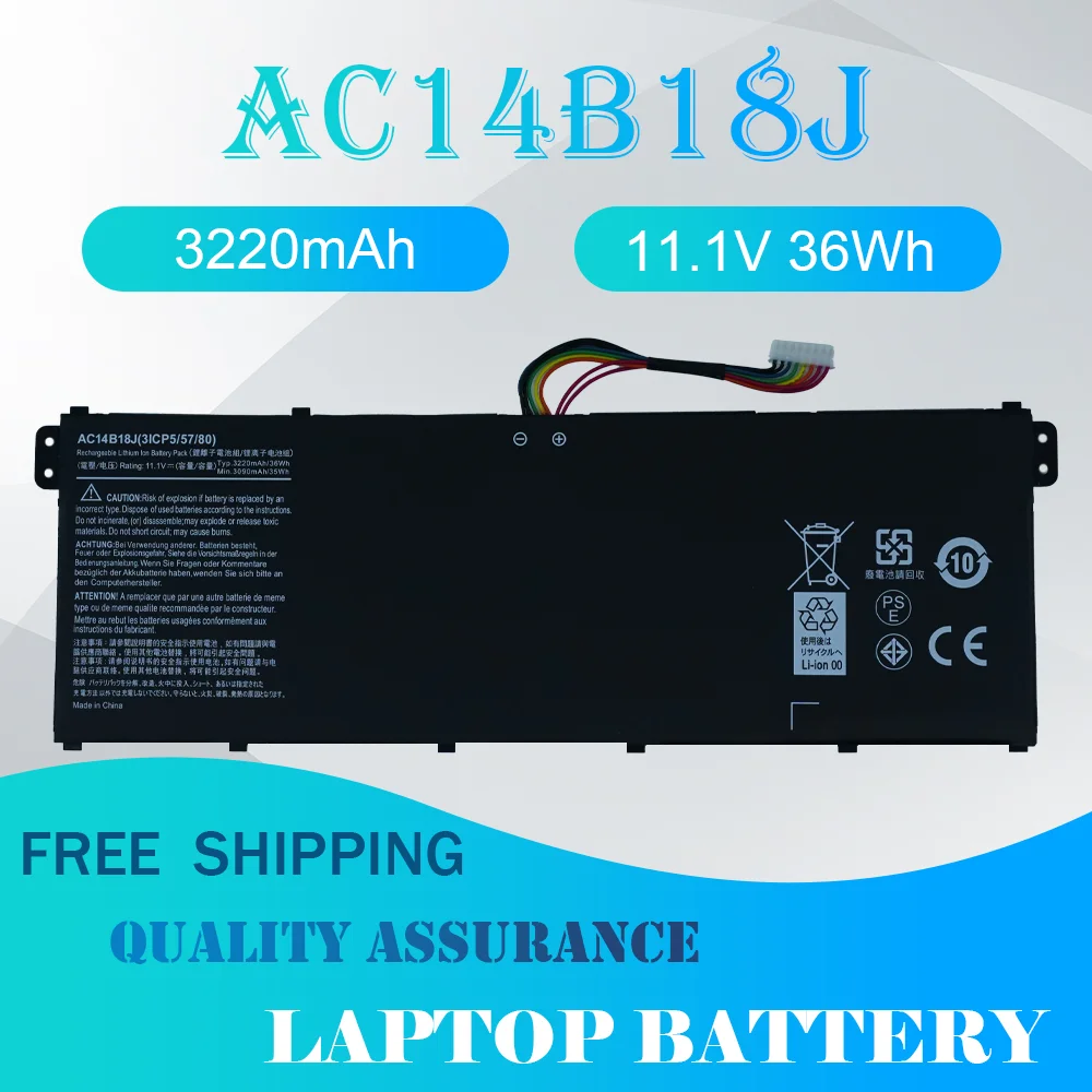 AC14B18J Laptop Battery for Acer Aspire E3-111 E3-112 E3-112M ES1-531 MS2394 B115-MP EX2519 N15Q3 N15W4 AC14B13J