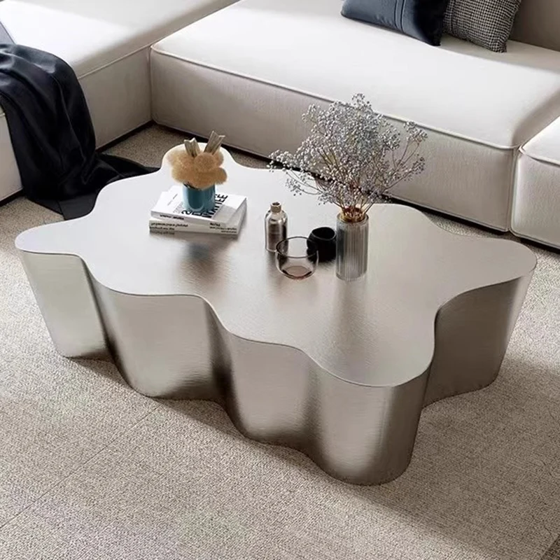 

Luxury Coffee Table Metal Industrial Aesthetic Unique Minimalist Mirror Designer Side Table Mesa Auxiliar Postmodern Furniture