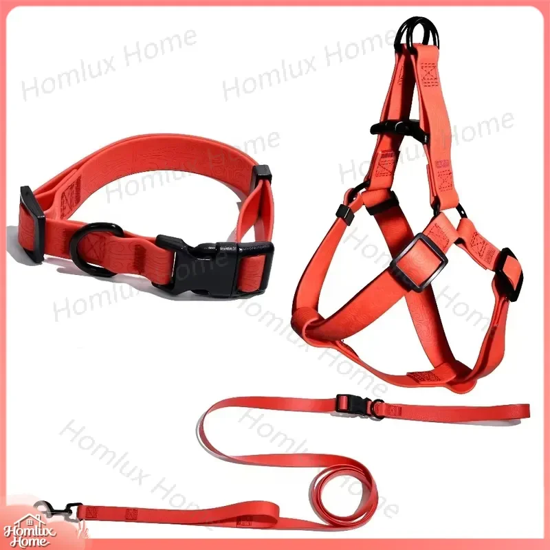 8 in 1 Hands Free Dog Leash Set Adjustable Heavy Duty Waterproof PVC Pet Collar Embossed Texture Easy Clean Puppy Walking