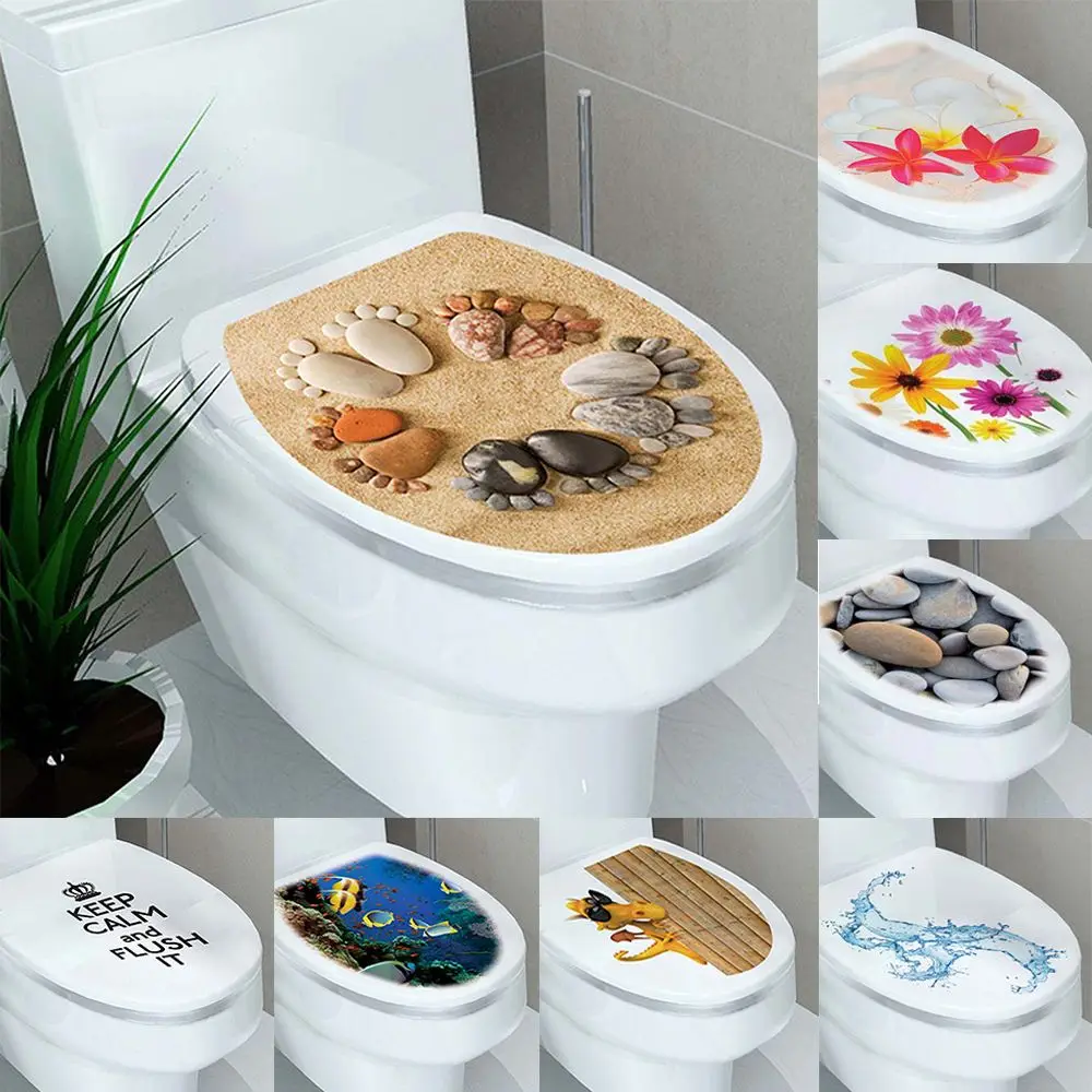 

Pan 32*39cm Waterproof Home Removable Closestool Decor Toilet Sticker WC Cover Decals Toilet Seat Sticker