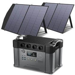 ALLPOWERS Portable Generatror 1092Wh / 1500Wh Power Supply, 110V/230V Powerstation with 2X18V 100W Moblie Solarpanel for Camping