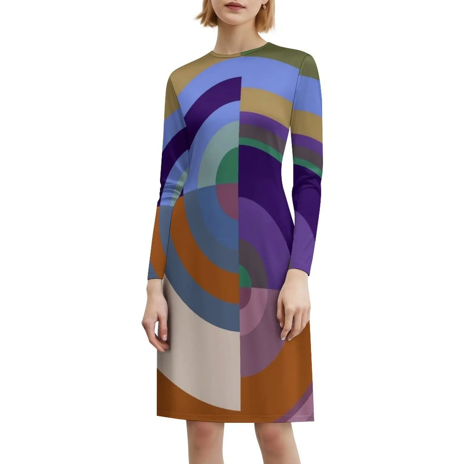 Color Revolution Doze Feminino Hip Hop Streetwear Vestido Gráfico Estampado Party Club Wear Color Revolutions Delaunay Sonia