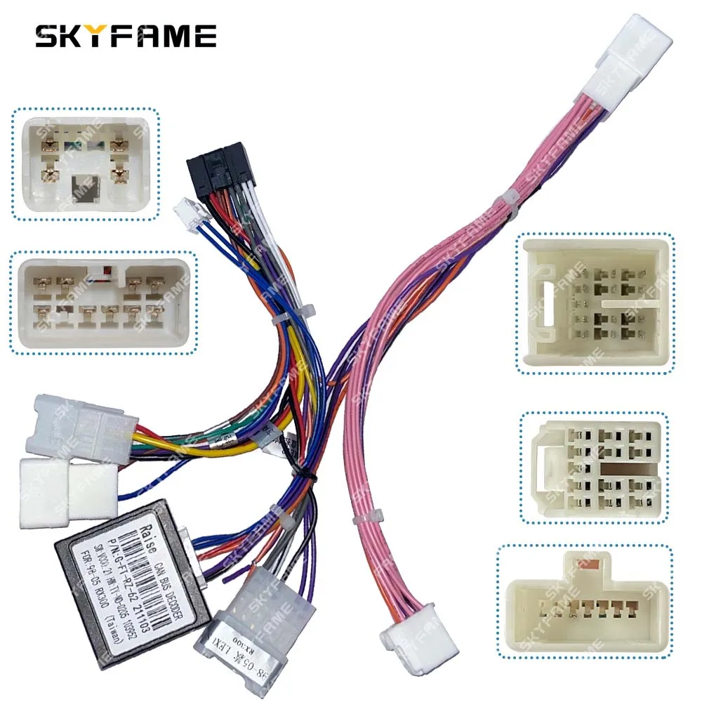 

SKYFAME Car 16pin Wiring Harness Adapter Canbus Box Decoder Android Radio Power Cable For Lexus RX RX300 Toyota Harrier