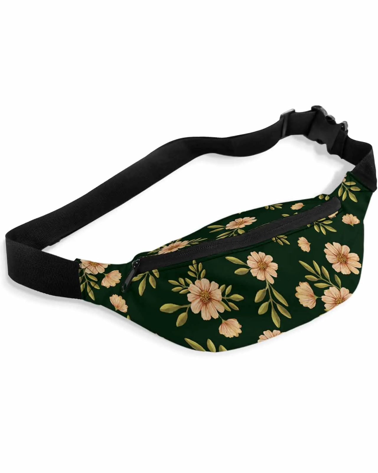 Saco de cintura impermeável para homens e mulheres, Fanny Pack, Belt Bag, Wallet Pouch, Banana Hip Bags, Watercolor Plant, Daisy Leaves, Rural