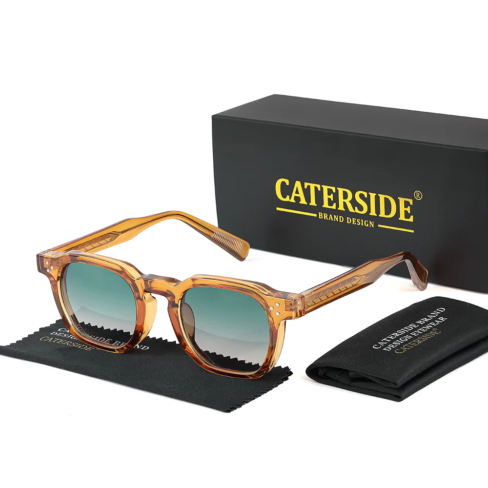 CATERSIDE Herren Retro Quadratische Sonnenbrille Hochwertiges Luxus-Design Sonnenbrillen Damen Fahren Reisen Strand Sommer Stilvolle Brille UV400 – Detail 12