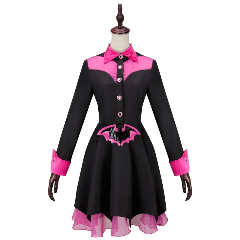 

qq273Draculaura Cosplay Costume Red Black Dress with Stockings for Halloween Party