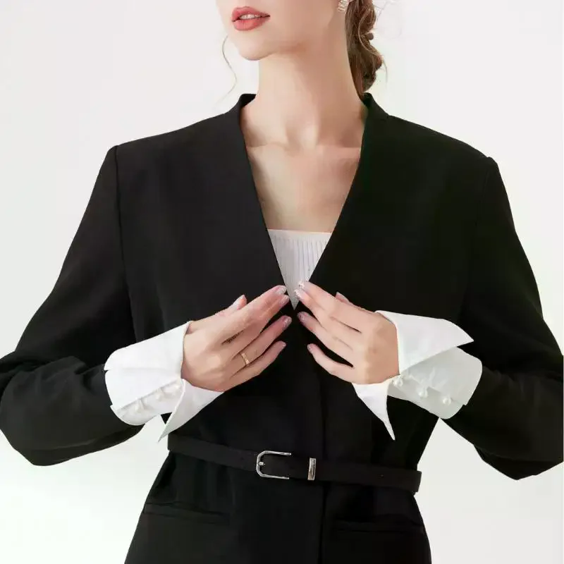 1 Pair Simple Elegant Pearl Sleeve Cuffs Perfect For Autumn Winter Decoration Adding Elegance To Outfits
