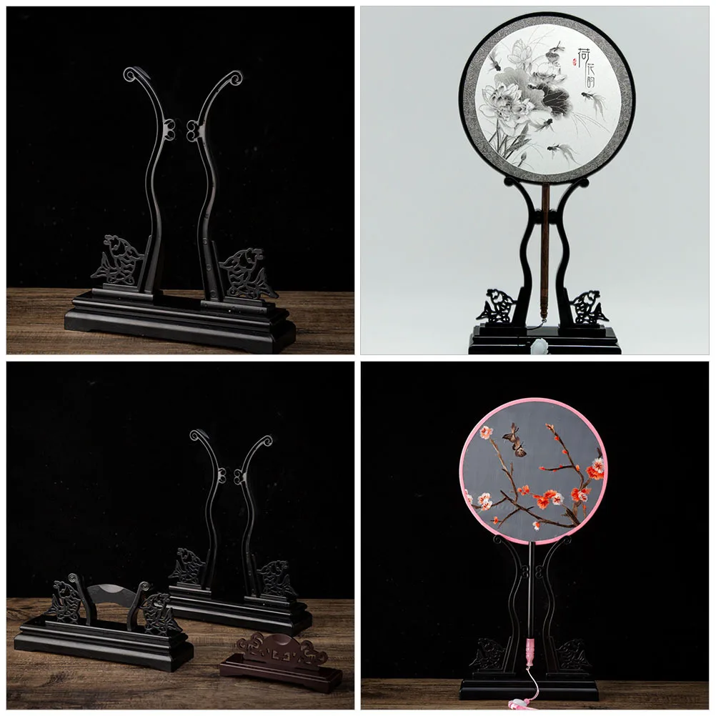

1pcs Fan Stand Chinese Style Plastic Folding Fan Holder For Circle Fans Display Base Home Decoration Fans Display Stand