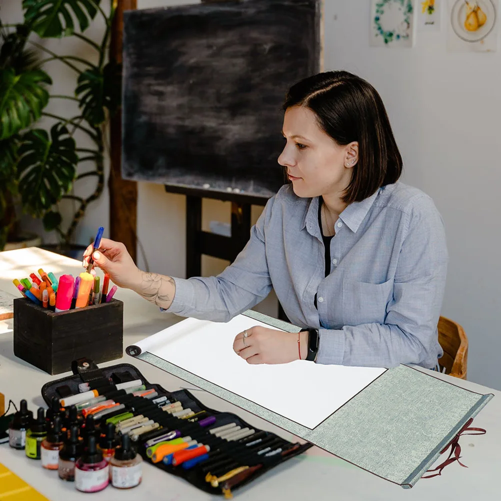 

2pcs Calligraphy Scroll Paper Rice Blank Drawing Portable Wall Hanging Parchment Child Xuan Paper Art Painting Supply