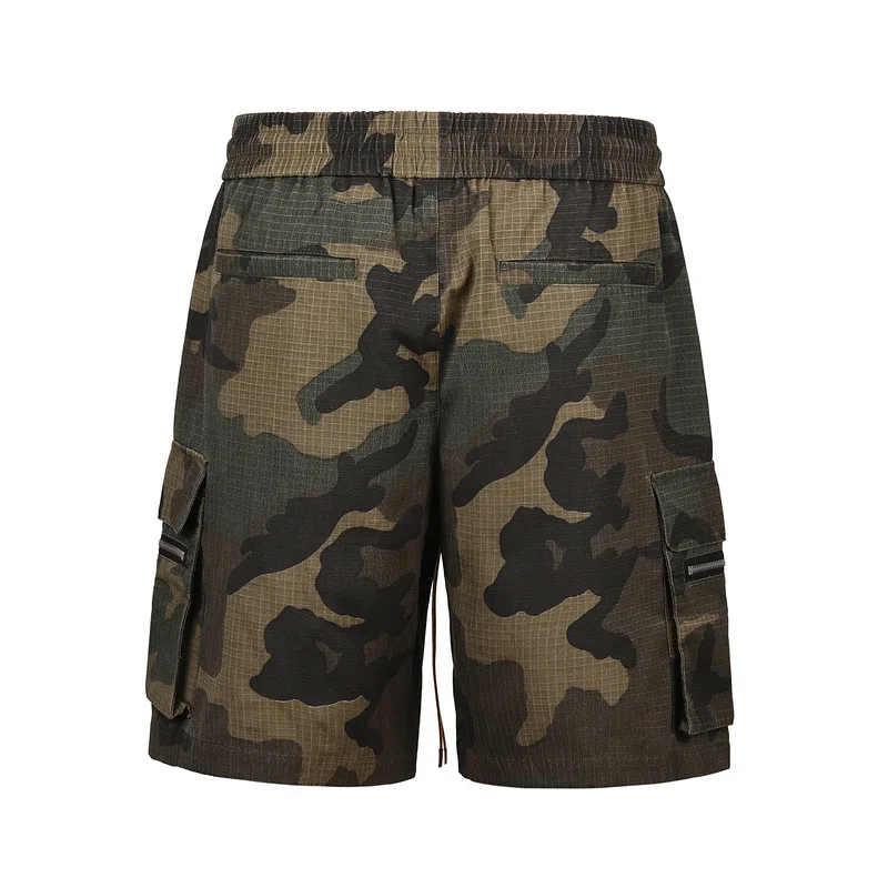 European American Summer New Fashion Men Camouflage Loose Straight Simple Basic Knee Length Cargo Shorts Male Bottom Clothes