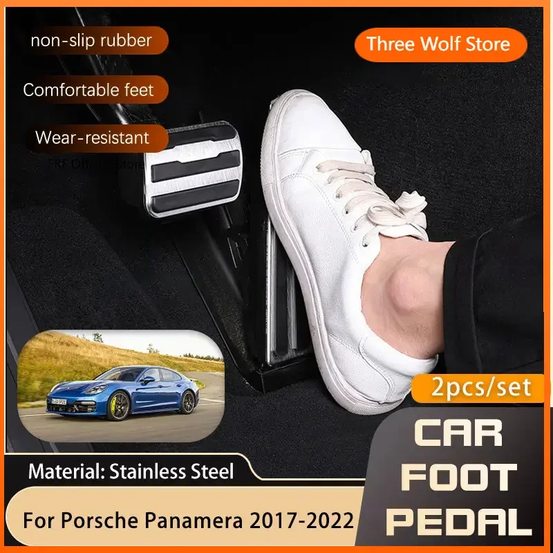 

2pcs AT Car Pedals For Porsche Panamera 971 Chassis G2 2017 2018 2019 2020 2021 2022 Gas Accelerator Restfoot No Drilling Pedal