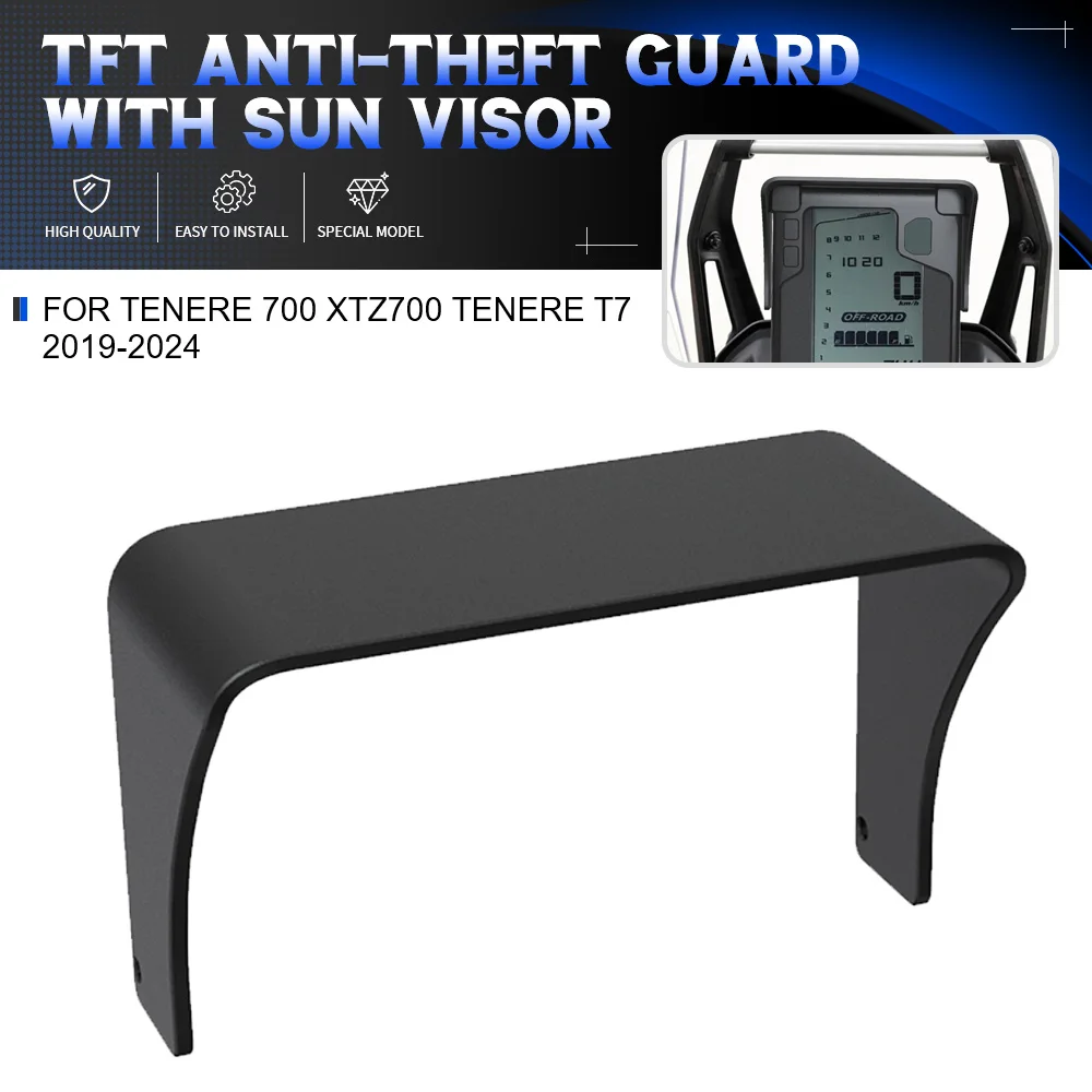 

For Yamaha TENERE 700 XTZ700 TENERE T7 2019-2023 2024 Motorcycle TFT Anti-theft Screen Protector Cover Sun Visor Accessories