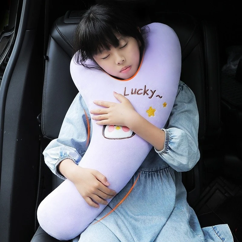

Long Distance Travel Kids Car Neck Pillow with Seat Belt Safety Sleep Aid Prevent Leaning Head Back Seat Sleeping Comfort During