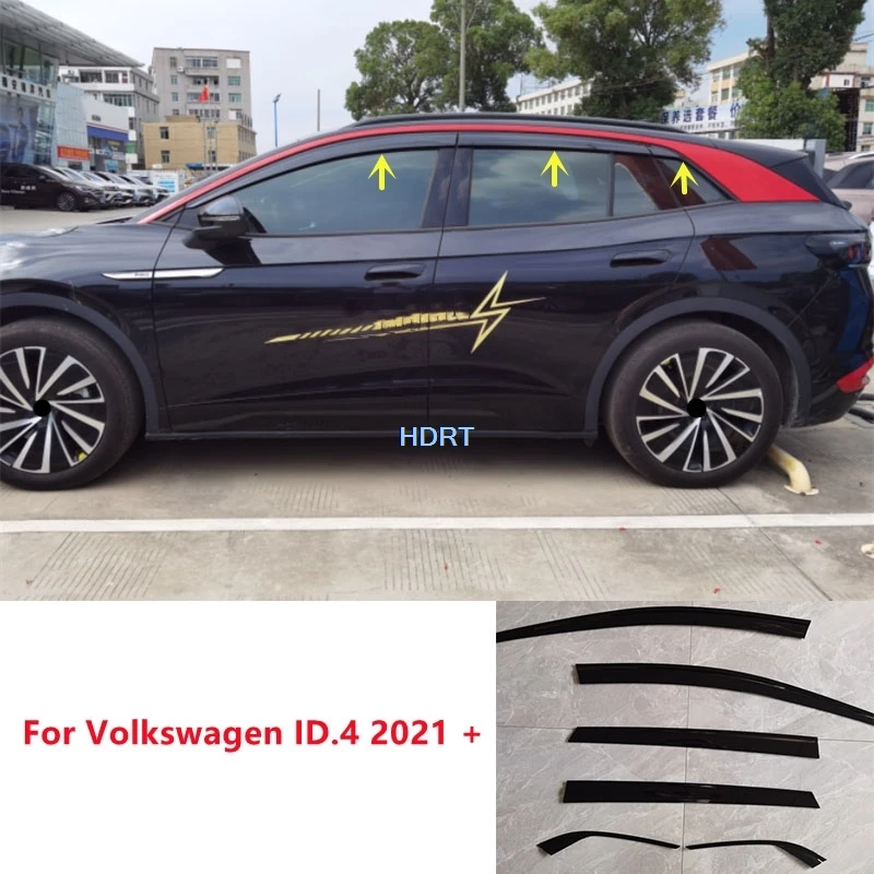 

Car Styling Side Window Deflector Visor Sun Rain Shelter Weather Shield Cover Accessories For Volkswagen ID.4 ID 4 ID4 2021 +